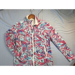 Talbots Jacket Womens Small Performance Coastal Resortwear Athleisure Pink/Aqua